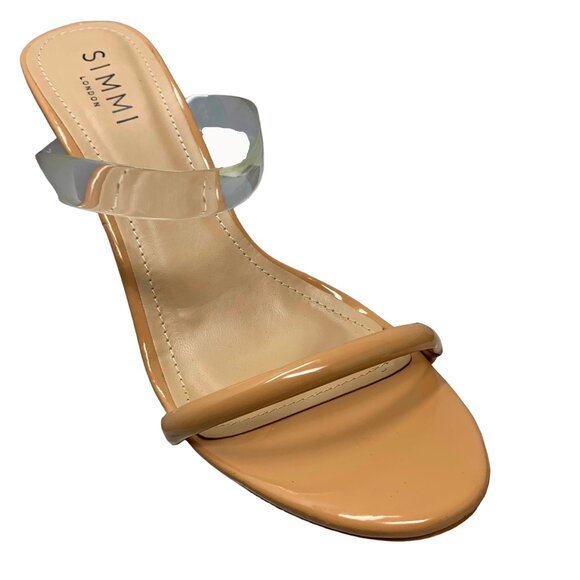 Simmi London Tina Clear Nude Patent Strappy‎ Wedge Sandals NWOB - Picture 2 of 13